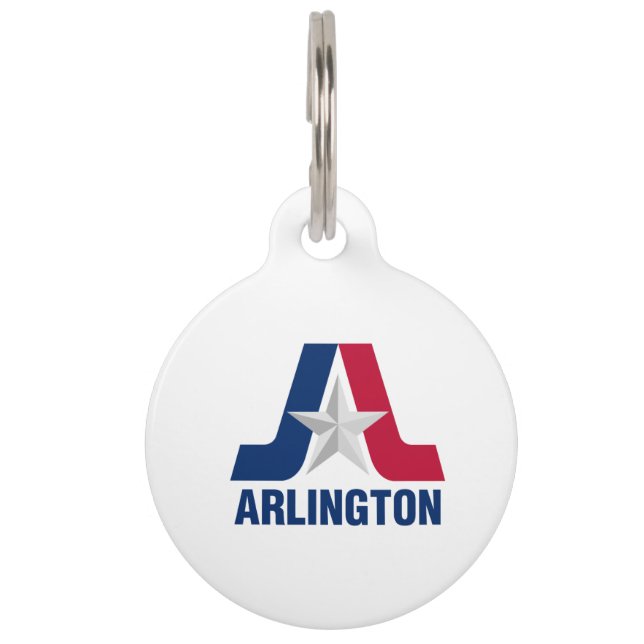 Médaillon Pour Animaux Drapeau d'Arlington, Texas Numéro d'identification (Devant)