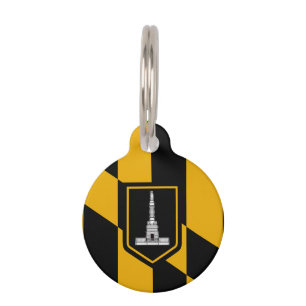 Médaillon Pour Animaux Drapeau de Baltimore, Maryland