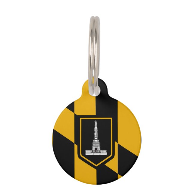 Médaillon Pour Animaux Drapeau de Baltimore, Maryland (Devant)