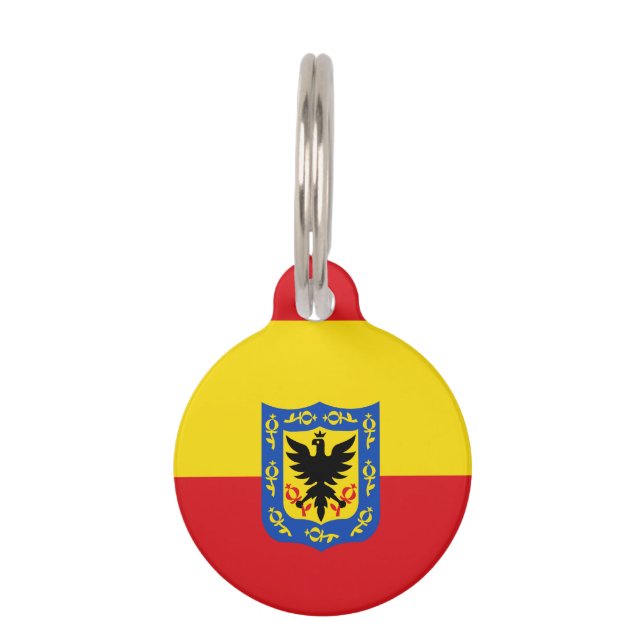 Médaillon Pour Animaux Drapeau de Bogota, Colombie Numéro d'identificatio (Devant)
