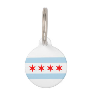 Médaillon Pour Animaux Drapeau de Chicago, l'Illinois
