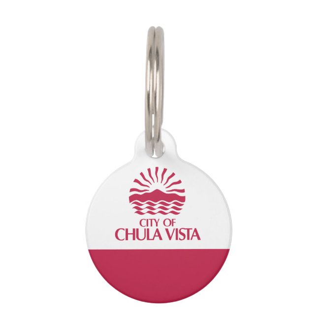 Médaillon Pour Animaux Drapeau de Chula Vista, Californie (Devant)