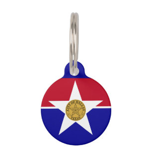 Médaillon Pour Animaux Drapeau de Dallas, Texas Pet ID balise