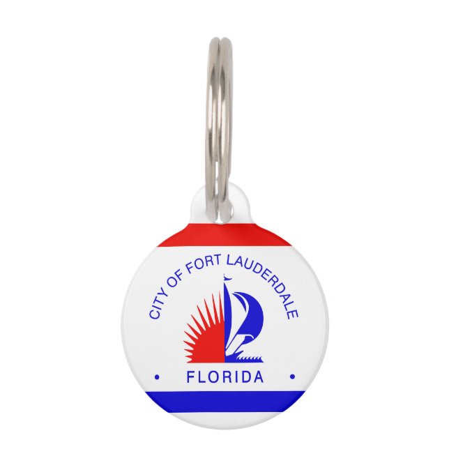 Médaillon Pour Animaux Drapeau de Fort Lauderdale, Floride (Devant)