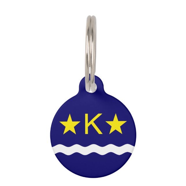 Médaillon Pour Animaux Drapeau de Kinshasa, Congo Pet ID Tag (Devant)