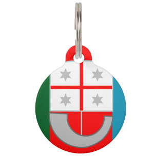 Médaillon Pour Animaux drapeau de la Ligurie (région d'Italie)