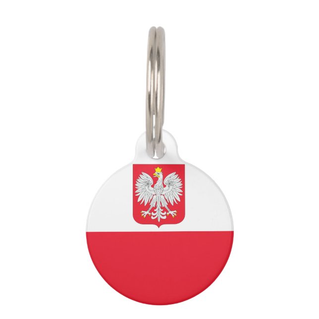 Médaillon Pour Animaux Drapeau de la Pologne (Dos)