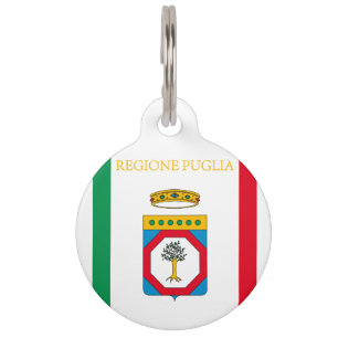 Médaillon Pour Animaux Drapeau de la Pouille (région d'Italie)