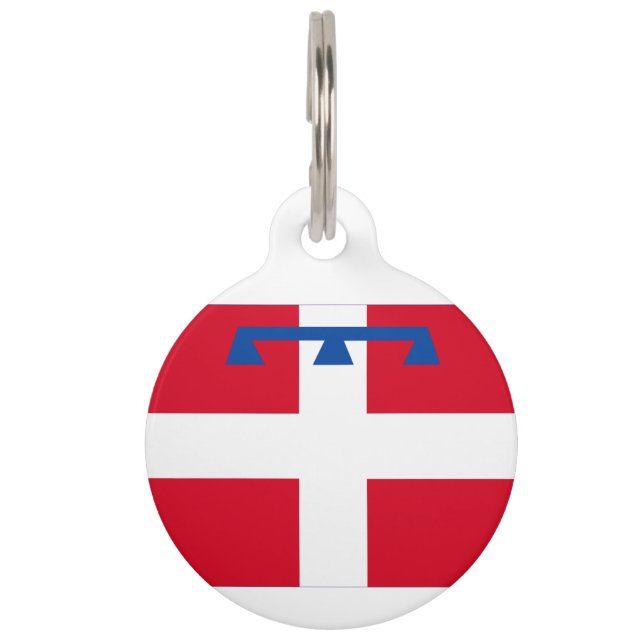 Médaillon Pour Animaux Drapeau de la région italienne Piémont (Devant)