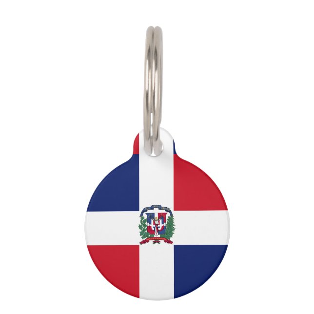 Médaillon Pour Animaux Drapeau de la République Dominicaine (Dos)