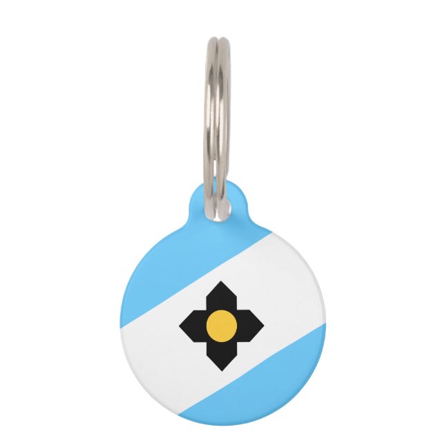 Médaillon Pour Animaux Drapeau de Madison, Wisconsin Pet ID balise (Devant)
