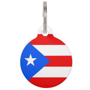 Médaillon Pour Animaux Drapeau de Porto Rico