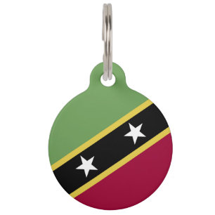 Médaillon Pour Animaux Drapeau de Saint-Kitts-et-Nevis