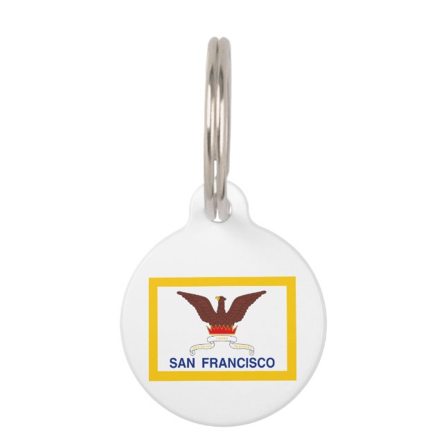 Médaillon Pour Animaux Drapeau de San Francisco Pet ID balise (Devant)