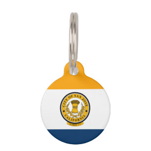 Médaillon Pour Animaux Drapeau de San Jose, Californie