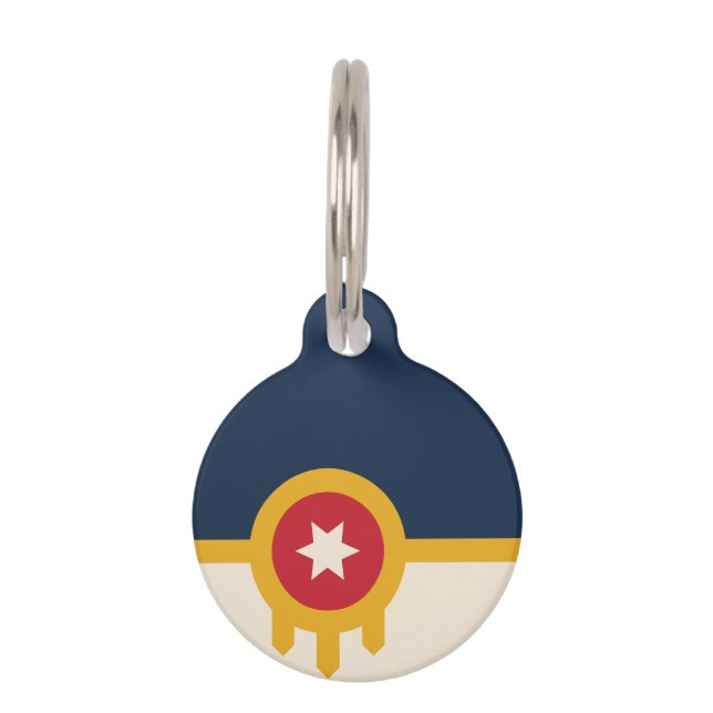 Médaillon Pour Animaux Drapeau de Tulsa, Oklahoma (Devant)