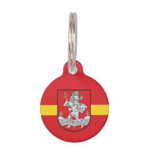Médaillon Pour Animaux Drapeau de Vilnius, Lituanie Numéro d'identificati