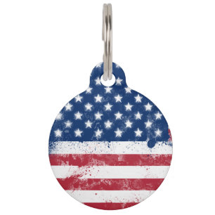 Médaillon Pour Animaux Drapeau des États-Unis