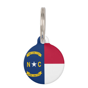 Médaillon Pour Animaux Drapeau d'état de la Caroline du Nord