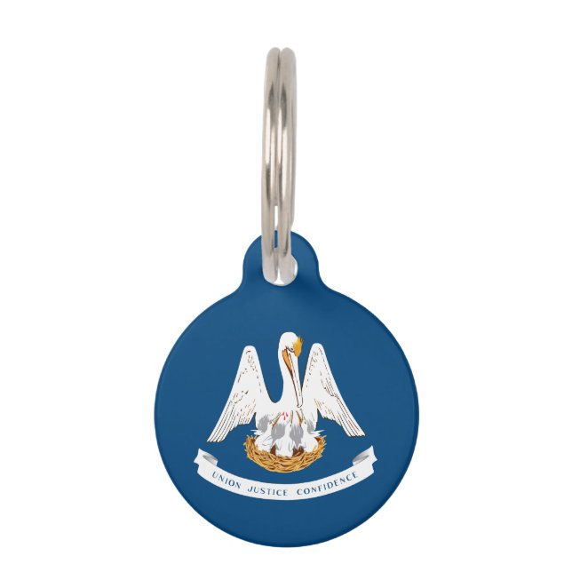 Médaillon Pour Animaux Drapeau d'état de la Louisiane (Dos)