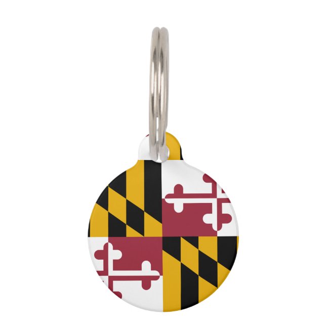 Médaillon Pour Animaux Drapeau d'état du Maryland (Dos)