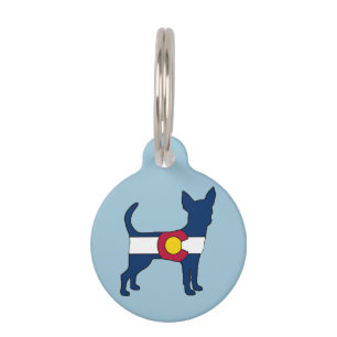 Médaillon Pour Animaux Drapeau du Colorado chihuahua chien étiquette