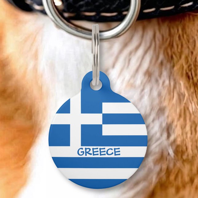 Médaillon Pour Animaux Drapeau grec (Créateur téléchargé)