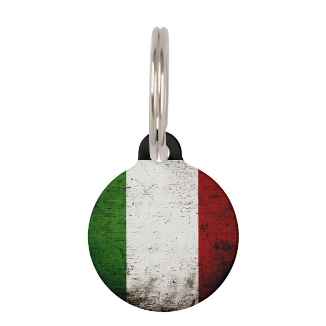 Médaillon Pour Animaux Drapeau grunge noir de l'Italie (Devant)
