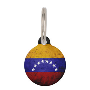 Médaillon Pour Animaux Drapeau grunge noir du Venezuela