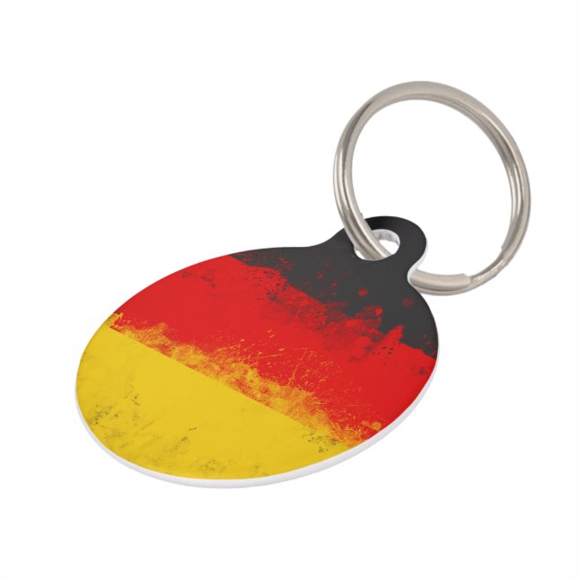 Médaillon Pour Animaux Drapeau peint Grunge de l'Allemagne (Côté )