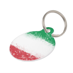 Médaillon Pour Animaux Drapeau peint Grunge Splatter d'Italie