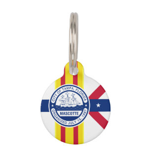 Médaillon Pour Animaux Drapeau Tampa, Floride Pet ID balise