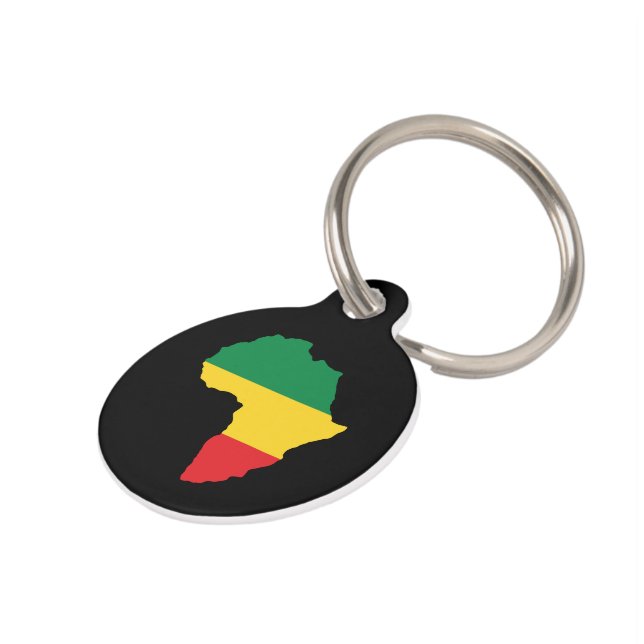 Médaillon Pour Animaux Drapeau vert, or et Afrique rouge (Côté )