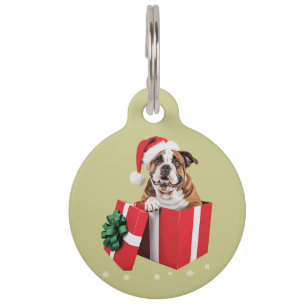 Médaillon Pour Animaux Drôle de chien bouledogue anglais arbre de Noël lu
