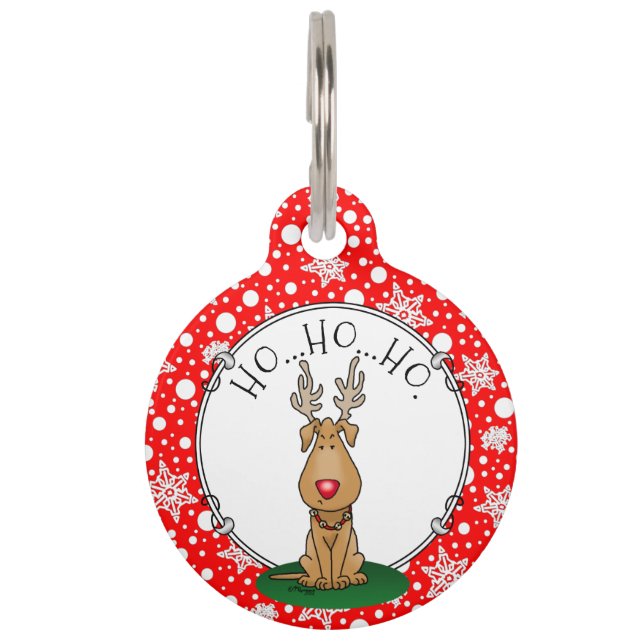 Médaillon Pour Animaux Drôle Jingle Ce Chien Rinde Du Nez Rouge Mignonne (Devant)