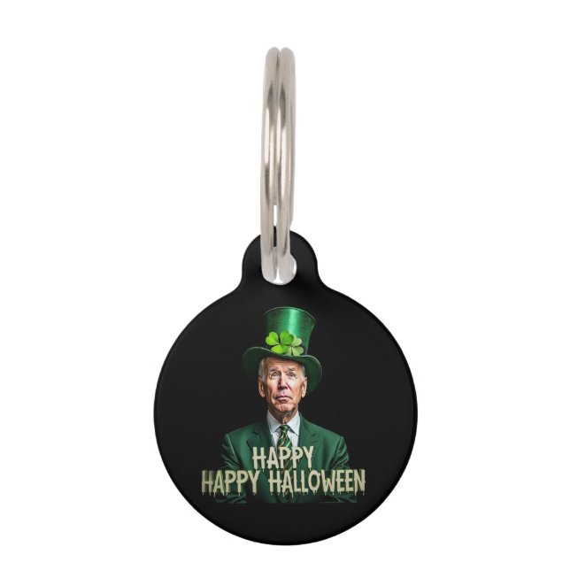 Médaillon Pour Animaux Drôle Joe Biden St Patrick's Day Confus (Devant)