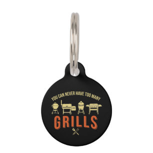 Médaillon Pour Animaux Drôle On N'a Jamais Trop De Grils Rétro BBQ