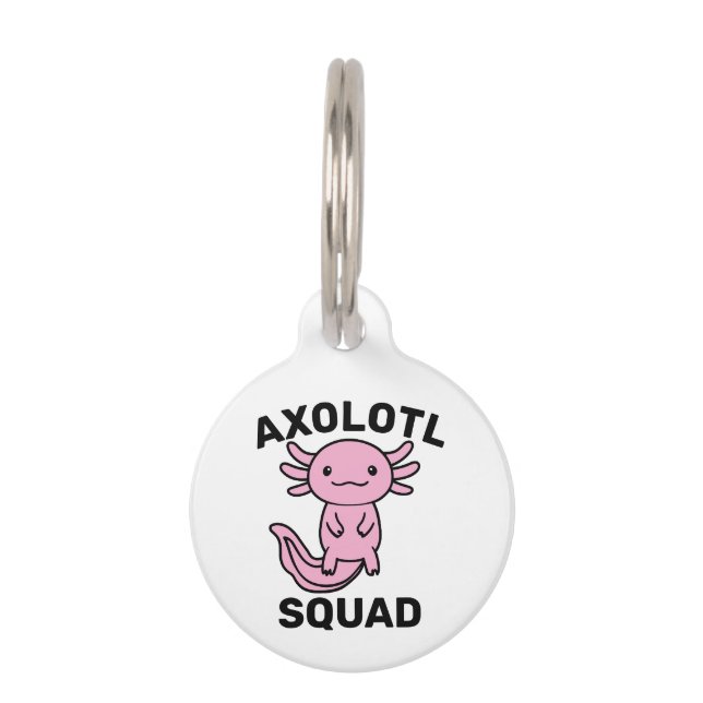 Médaillon Pour Animaux Drôle petite équipe de Axolotl fête modifiable ble (Devant)
