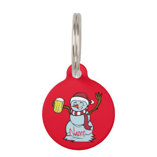 Médaillon Pour Animaux Drunk Snowman Thunder_cove