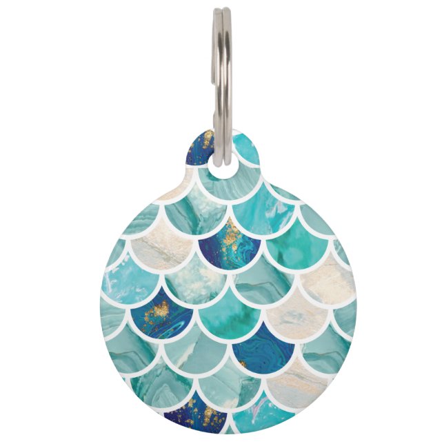 Médaillon Pour Animaux Échelles de poissons pétillantes de sirène de (Devant)