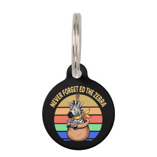 Médaillon Pour Animaux Ed Le Zèbre Capturé Retro Stripes Drôle Design