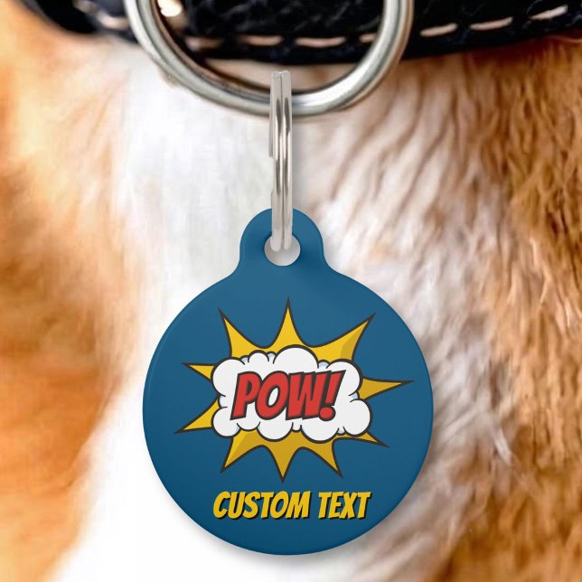 Médaillon Pour Animaux Effet sonore de bande dessinée POW (Créateur téléchargé)