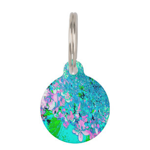 Médaillon Pour Animaux Élégant Limelight rose et bleu Hydrangea