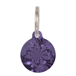 Médaillon Pour Animaux Élégante étincelle Royale Purple Liquide