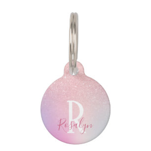 Médaillon Pour Animaux Élégante parties scintillant d'or rose cinglé m