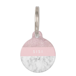 Médaillon Pour Animaux Elégante parties scintillant en or rose filin et