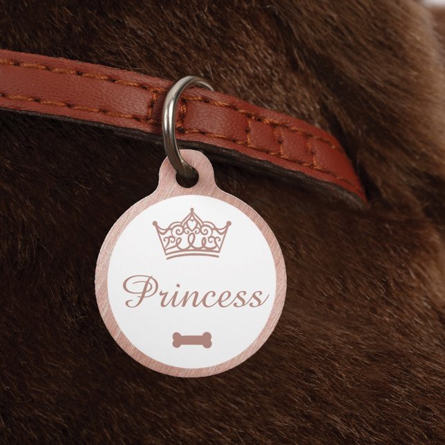Médaillon Pour Animaux Élégante princesse Rose de la Couronne Gold chien  (Créateur téléchargé)