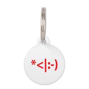 Médaillon Pour Animaux Elfe de Noël Emoticon Xmas ASCII Texte Art
