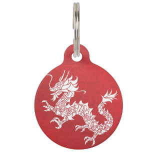 Médaillon Pour Animaux Emblème de la tribu des Dragons de Chine vintage r