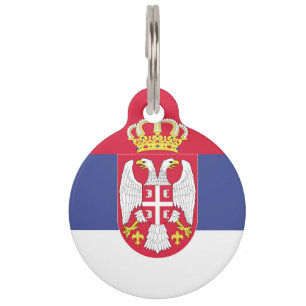 Médaillon Pour Animaux Emblème du drapeau de la Serbie